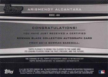 2014 Bowman Inception - The Bowman Black Collection #BBC-AA Arismendy Alcantara Back