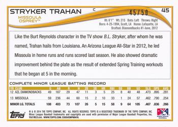 2014 Topps Pro Debut - Gold #45 Stryker Trahan Back