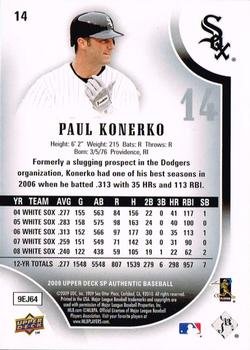 2009 SP Authentic #14 Paul Konerko Back