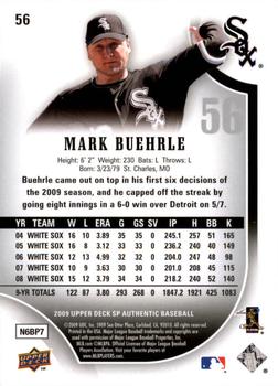 2009 SP Authentic #56 Mark Buehrle Back
