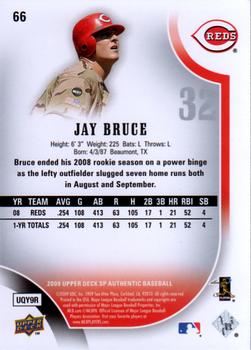 2009 SP Authentic #66 Jay Bruce Back