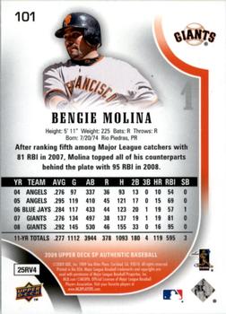 2009 SP Authentic #101 Bengie Molina Back