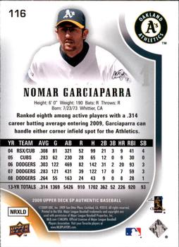 2009 SP Authentic #116 Nomar Garciaparra Back