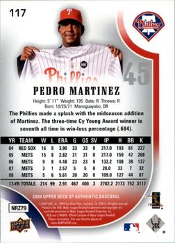 2009 SP Authentic #117 Pedro Martinez Back