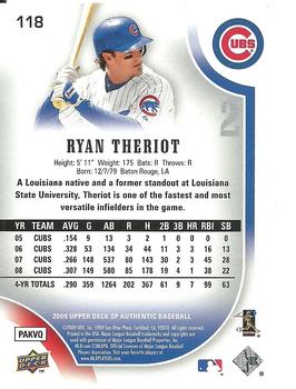 2009 SP Authentic #118 Ryan Theriot Back
