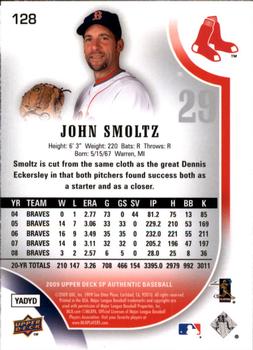 2009 SP Authentic #128 John Smoltz Back