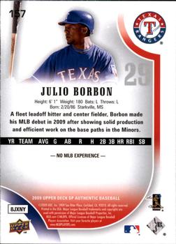 2009 SP Authentic #157 Julio Borbon Back