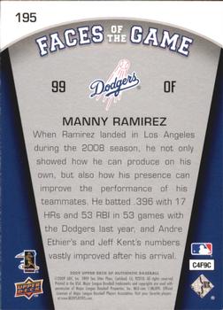 2009 SP Authentic #195 Manny Ramirez Back