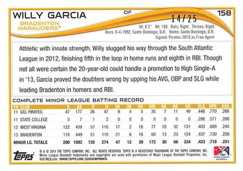 2014 Topps Pro Debut - Silver #158 Willy Garcia Back