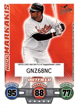 2009 Topps Attax - Code Cards #16 Nick Markakis Front