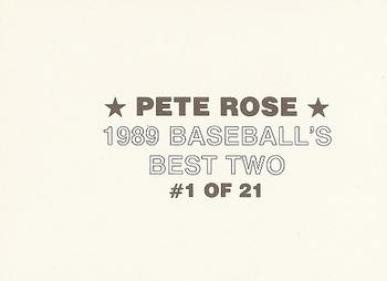1989 Baseball's Best Two (unlicensed) #1 Pete Rose Back
