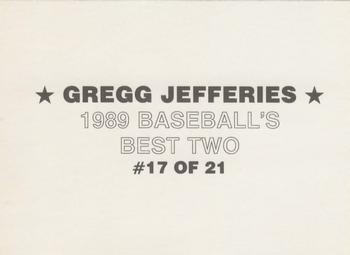 1989 Baseball's Best Two (unlicensed) #17 Gregg Jefferies Back