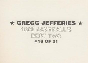 1989 Baseball's Best Two (unlicensed) #18 Gregg Jefferies Back
