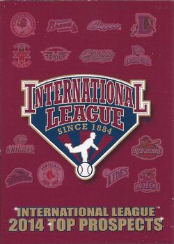 2014 Choice International League Top Prospects #NNO 2014 Top Prospects Checklist Front