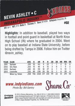 2014 Choice Indianapolis Indians #2 Nevin Ashley Back
