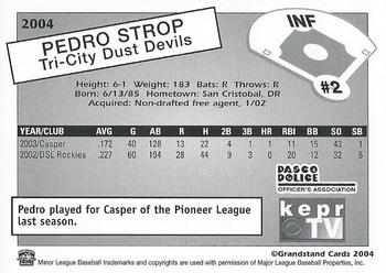 2004 Grandstand Tri-City Dust Devils #27 Pedro Strop Back