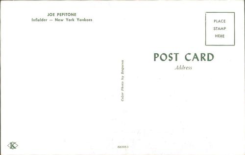 1964-68 Requena Pan American Photo Postcards #NNO Joe Pepitone Back