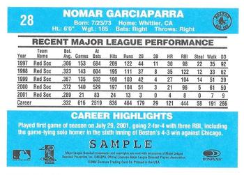 2002 Donruss Originals - Samples #28 Nomar Garciaparra  Back