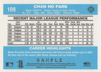 2002 Donruss Originals - Samples #109 Chan Ho Park  Back