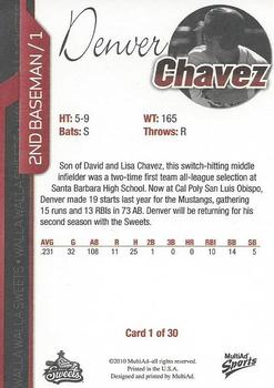 2010 MultiAd Walla Walla Sweets #1 Denver Chavez Back