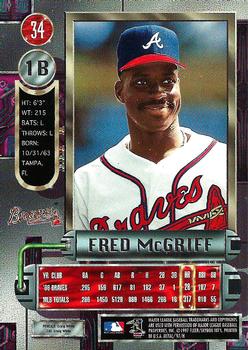 1997 Metal Universe #34 Fred McGriff Back