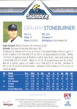 2014 Brandt Trenton Thunder #16 Graham Stoneburner Back