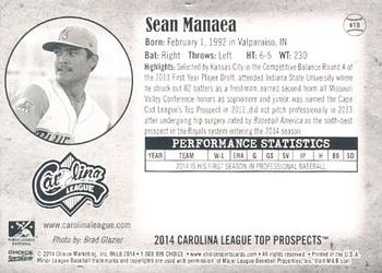 2014 Choice Carolina League Top Prospects #18 Sean Manaea Back