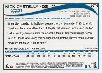2014 Topps Detroit Tigers #DET-6 Nick Castellanos Back