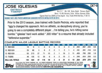 2014 Topps Detroit Tigers #DET-9 Jose Iglesias Back