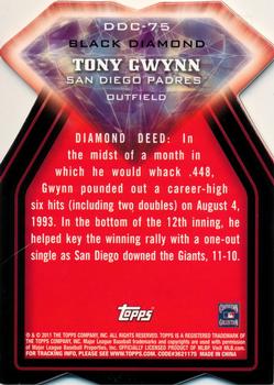 2011 Topps - Diamond Die Cut Black #DDC-75 Tony Gwynn Back