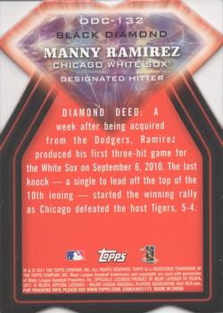 2011 Topps - Diamond Die Cut Black #DDC-132 Manny Ramirez Back