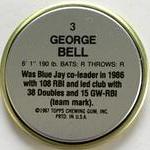 1987 Topps Coins #3 George Bell Back
