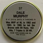 1987 Topps Coins #37 Dale Murphy Back
