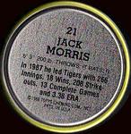 1988 Topps Coins #21 Jack Morris Back