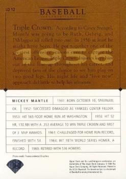 1994 Upper Deck Baseball: The American Epic - Little Debbie #LD12 Mickey Mantle Back