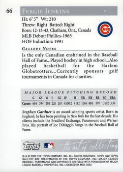 2003 Topps Gallery Hall of Fame - Artist's Proofs #66 Fergie Jenkins Back