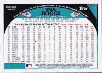 2009 Topps Updates & Highlights #UH103 Wade Boggs Back