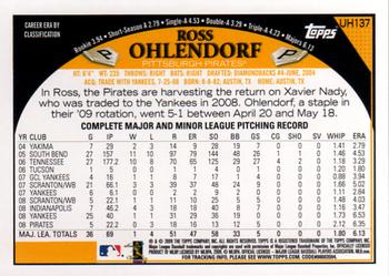 2009 Topps Updates & Highlights #UH137 Ross Ohlendorf Back