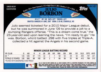 2009 Topps Updates & Highlights #UH167 Julio Borbon Back