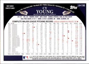 2009 Topps Updates & Highlights #UH198 Cy Young Back