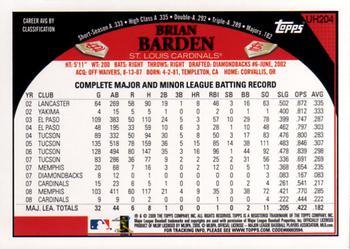 2009 Topps Updates & Highlights #UH204 Brian Barden Back