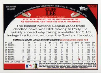 2009 Topps Updates & Highlights #UH218 Cliff Lee Back
