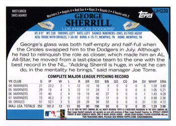 2009 Topps Updates & Highlights #UH239 George Sherrill Back