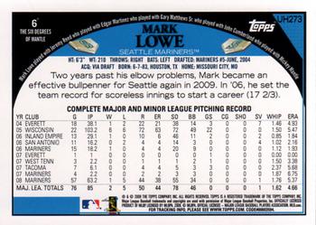 2009 Topps Updates & Highlights #UH273 Mark Lowe Back