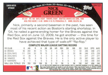 2009 Topps Updates & Highlights #UH101 Nick Green Back