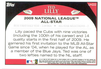 2009 Topps Updates & Highlights #UH222 Ted Lilly Back