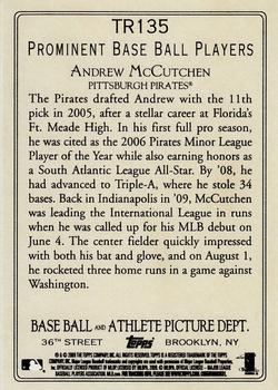 2009 Topps Updates & Highlights - Turkey Red #TR135 Andrew McCutchen Back