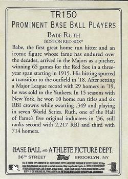 2009 Topps Updates & Highlights - Turkey Red #TR150 Babe Ruth Back