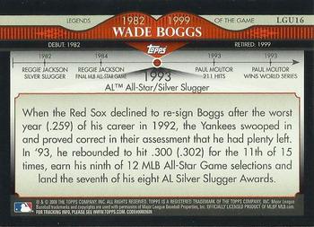 2009 Topps Updates & Highlights - Legends of the Game #LGU16 Wade Boggs Back