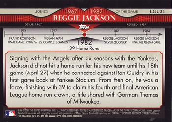 2009 Topps Updates & Highlights - Legends of the Game #LGU21 Reggie Jackson Back